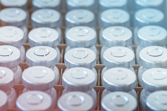 Medicine background of ampoules for vaccination