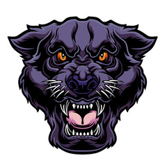 Angry panther head.	
