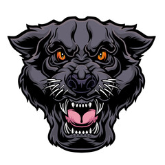 Angry panther head.	
