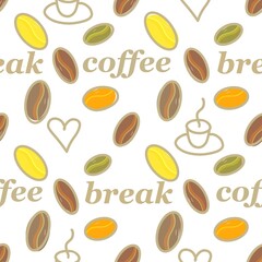 coffee beans seamless pattern