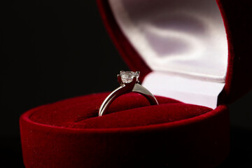 diamond ring in red box
