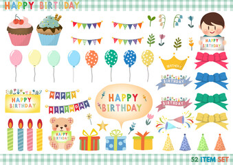 Obraz premium birthday sticker 52item set