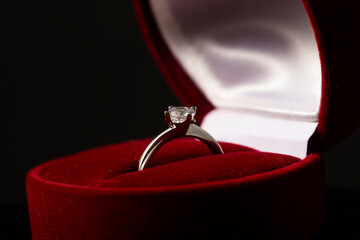 diamond ring in red box