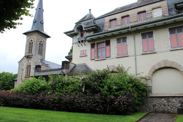 Fototapeta premium saint-louis villa and church in vittel (france)
