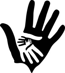 hand black and whate