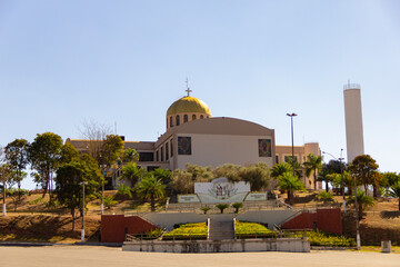 Vista do Santuário Basílica do Divino Pai Eterno na cidade de Trindade em Goiás.