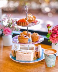 cakes on a plate and high tea