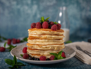 Fluffy american pancakes