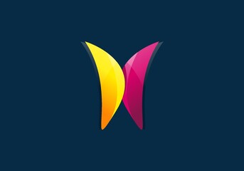 Pink yellow color of butterfly