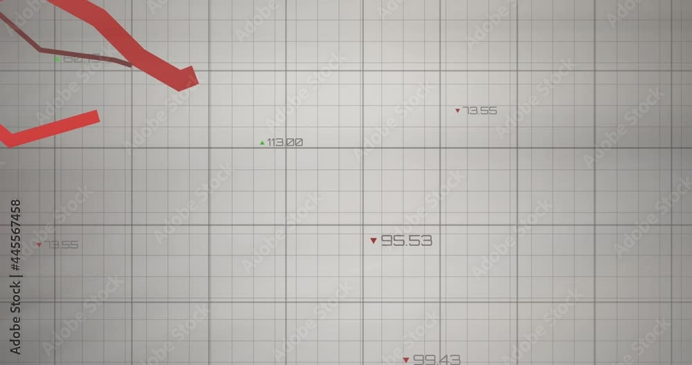 Poster animation of red lines over grid and data processing