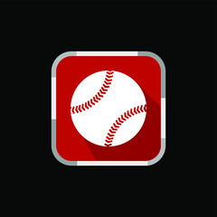 baseball icon app button ball vector logo design