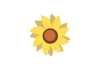 Fototapeta premium Sunflower circle flat icon illustration