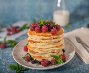 Fluffy american pancakes