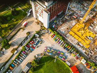 Colorful cars viewed from above in Berlin