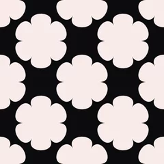 Fototapeten Six petals white wallpaper. Black background. Vector. © Crashik