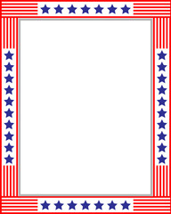 Fototapeta premium American abstract flag symbols border frame with empty space for your text vector design template.