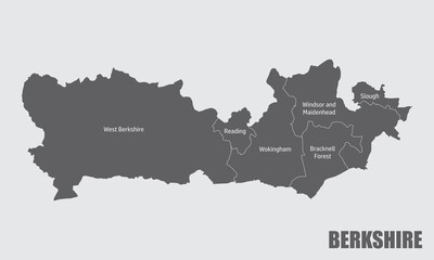 Berkshire county administrative map