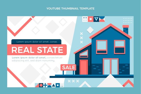 Flat Abstract Geometric Real Estate Youtube Thumbnail