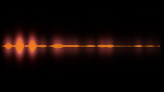 Waveform Signal Pulse From Sound Levels, Vivid Orange Equalizer With Glowing Halo, Frequency Form Visual Soundtrack