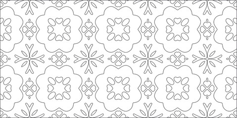  Vector geometric pattern. Repeating elements stylish background abstract ornament for wallpapers and backgrounds. Black and white pattern.