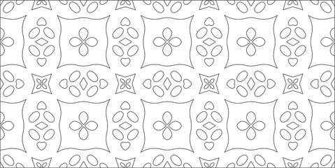  Vector geometric pattern. Repeating elements stylish background abstract ornament for wallpapers and backgrounds. Black and white pattern.
