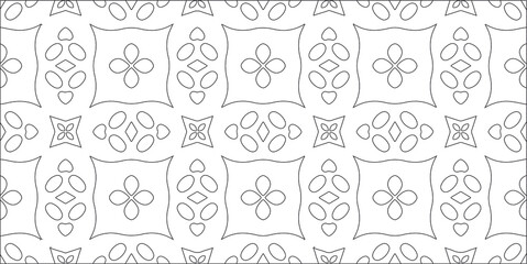  Vector geometric pattern. Repeating elements stylish background abstract ornament for wallpapers and backgrounds. Black and white pattern.