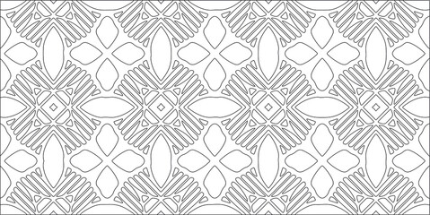  Vector geometric pattern. Repeating elements stylish background abstract ornament for wallpapers and backgrounds. Black and white pattern.