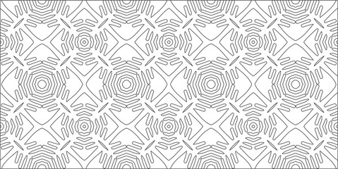  Vector geometric pattern. Repeating elements stylish background abstract ornament for wallpapers and backgrounds. Black and white pattern.