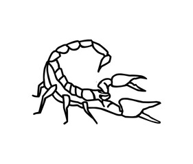 scorpion icon with line art style