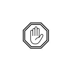 STOP octagonal stop hand sign for prohibited activities. Vector illustration - you can simply change color and size