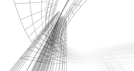 concept drawing of modern architecture