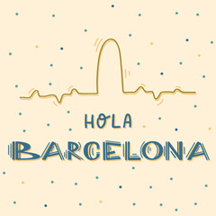 "Hola Barcelona" (Hello Barcelona) type for your design. © Viktoria