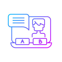 Visual novel gradient linear vector icon. Players making interesting choices during game process. Thin line color symbols. Modern style pictogram. Vector isolated outline drawing