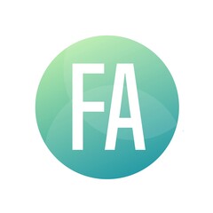 FA Letter Logo Design With Simple style