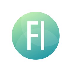 FI Letter Logo Design With Simple style