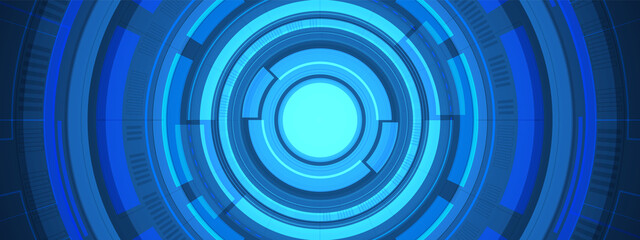 Abstract overlap circle digital background, smart lens technology with light effect