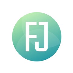 FJ Letter Logo Design With Simple style
