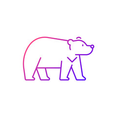 Formosan bear gradient linear vector icon. White-throated taiwanesse mammal. Asiatic wildlife representation. Thin line customizable illustration. Isolated vector contour symbol for light mode.
