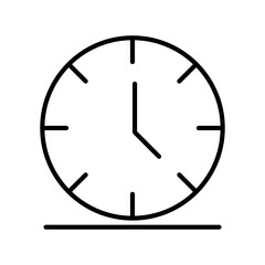 Clock Linear Vector Icon Design