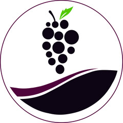 Grapes logo design template. Wine grape idea logo.