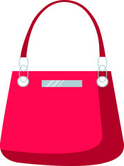 Stylish and modern woman's pink handbag illustration.