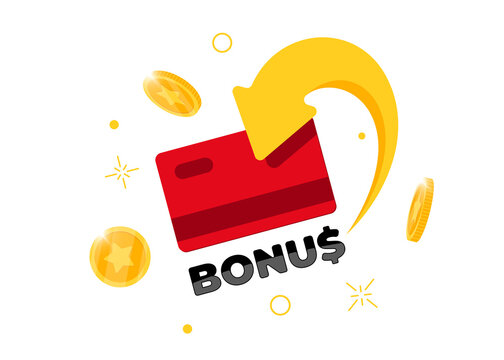 Bonus cashback income loyalty program sign concept. Credit or debit plastic card with returned coins to bank account. Refund money service design. Points cash back symbol vector isolated illustration