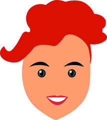 Woman with blue eyes and red hair