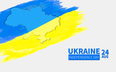 Festive illustration for the Independence Day of Ukraine. Vector design for postcards, banners, stickers, flyers, posters for the Independence Day of Ukraine.