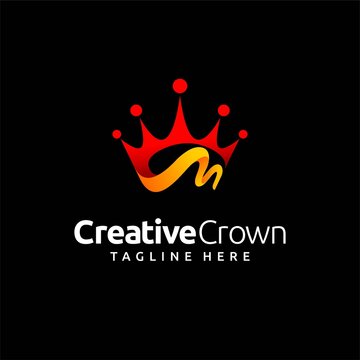 Creative crown logo design, letter M concept