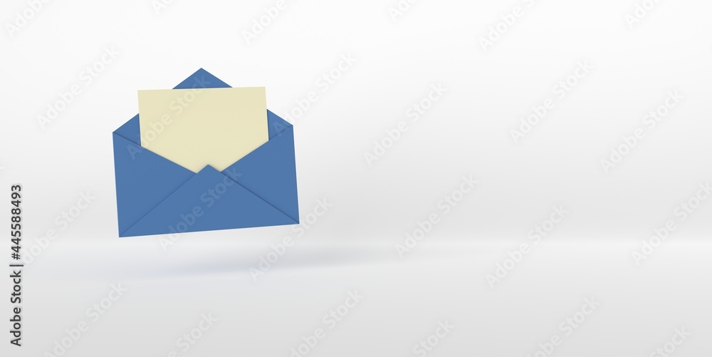 Poster new e-mail in the inbox graphics concept, newsletter, message notification concept, trendy 3d illust