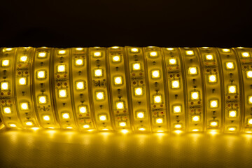 coil of LED strip warm light for home lighting