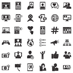 Influencer Icons. Black Scribble Design. Vector Illustration.