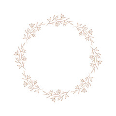 Hand drawn wreath. Vector elegant wedding decor.