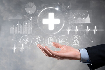 Business man hold,holding cloud computing data and security on global networking,Padlock and cloud icon. Technology of business.Cybersecurity and information or network protection.internet project